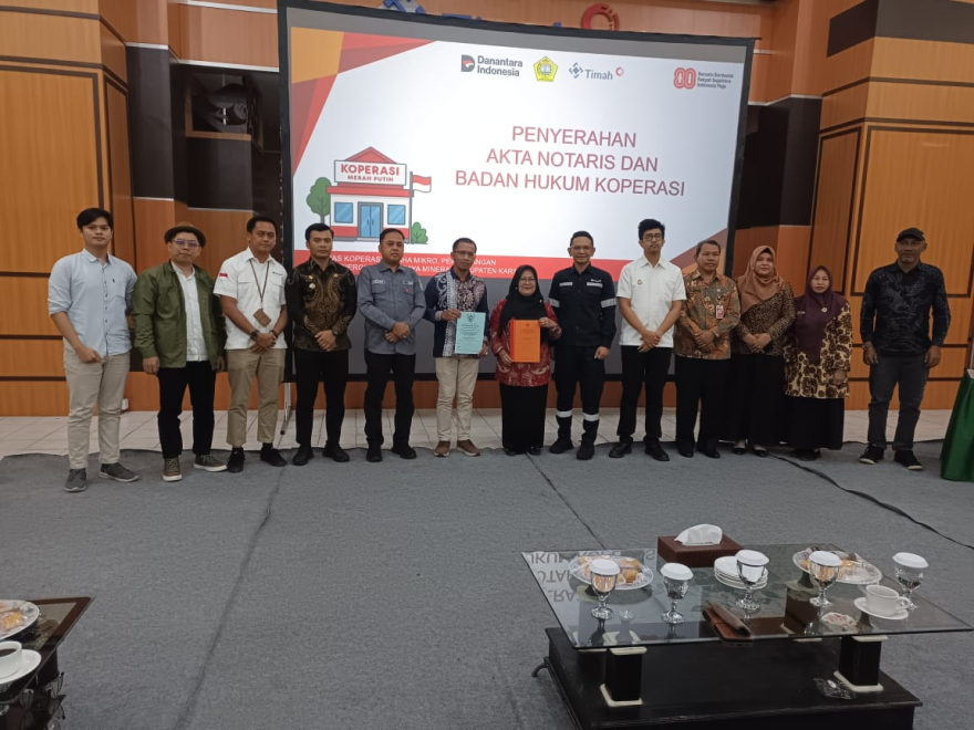 Koperasi Merah Putih Desa Lebuh Terima Akta Notaris di Wisma Timah Kundur